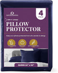 CirclesHome Pillow Protectors 4 Pack Queen Zippered by CirclesHome