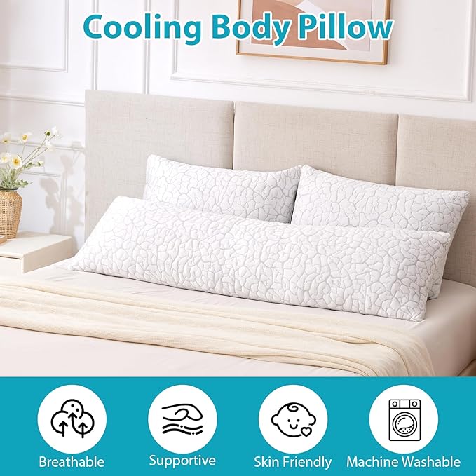 Cooling Body Pillow for Adults, Shredded Memory Foam Full Body Pillow - Image 7