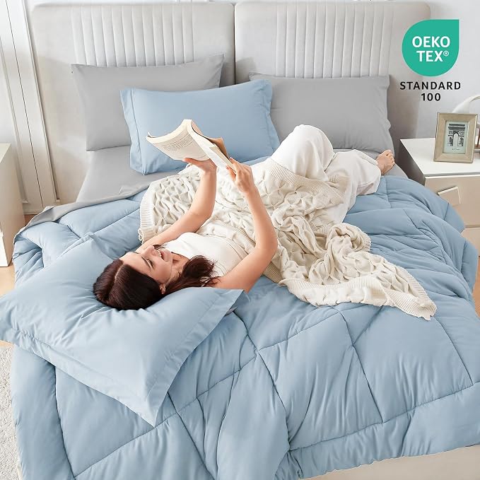 Sasttie Twin XL Comforter Set, 5 Pieces Reversible Twin XL Bed in a Bag - Image 6