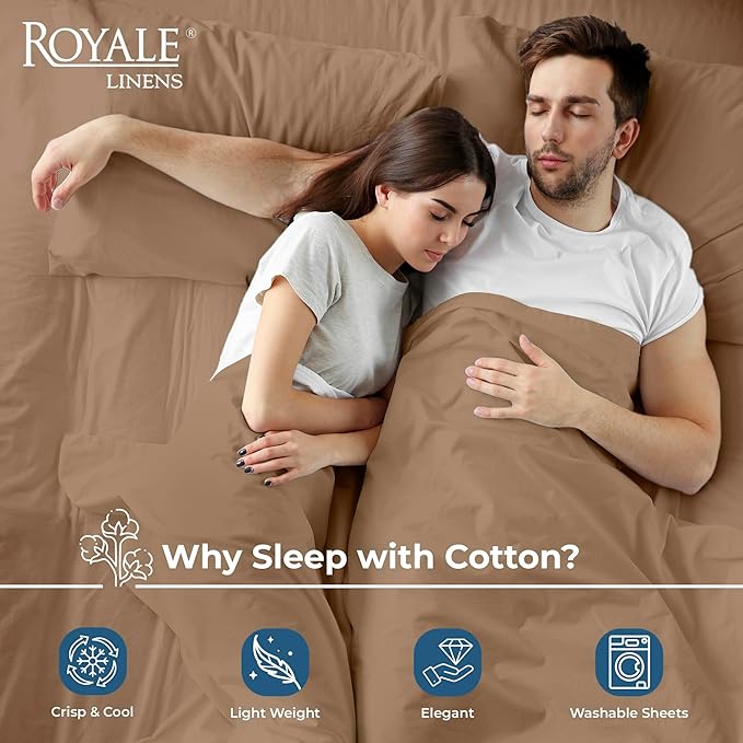 Royale Linens 100% Organic Cotton Twin Flat Sheet Only - Image 3