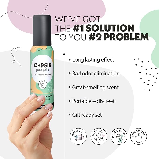 Oopsie Poopsie Toilet Spray – Before & After You Go Bathroom Odor Eliminator & - Image 2