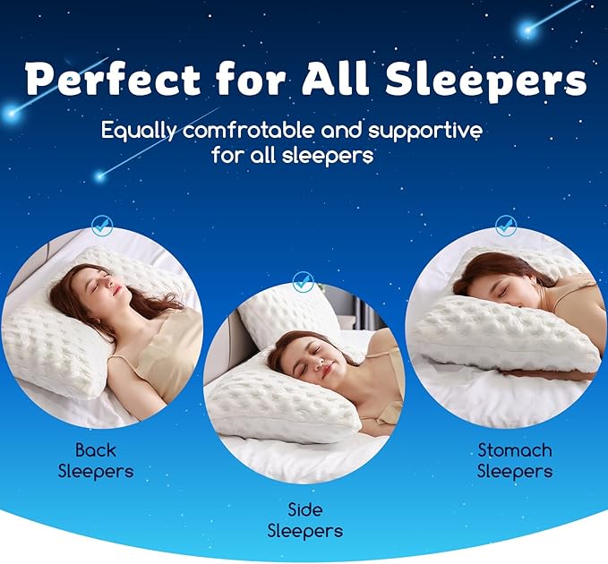 Cooling Side Sleeper Pillow for Neck and Shoulder Pain, Luxury Shredded Memory - Image 6