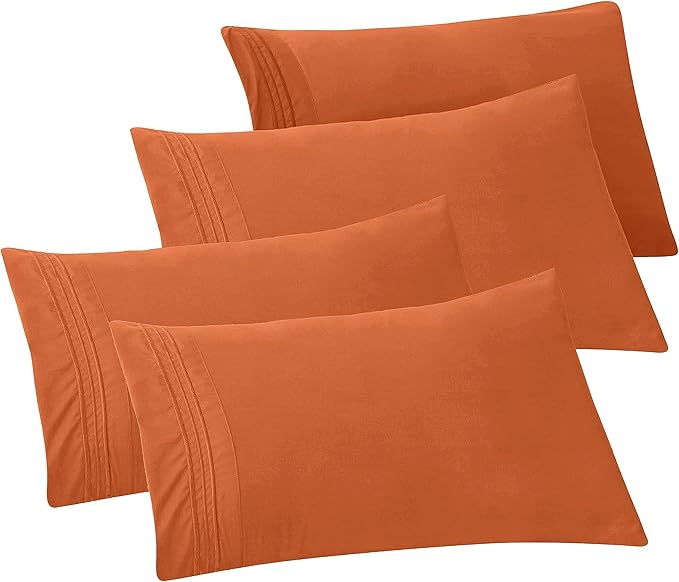 Elegant Comfort 4-Pack Solid Pillowcases 1500 Premium Hotel Quality Microfiber by ELEGANTCOMFORT