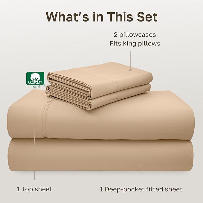 California Design Den California King Sheets, 600 Thread Count 100% Cotton - Image 4