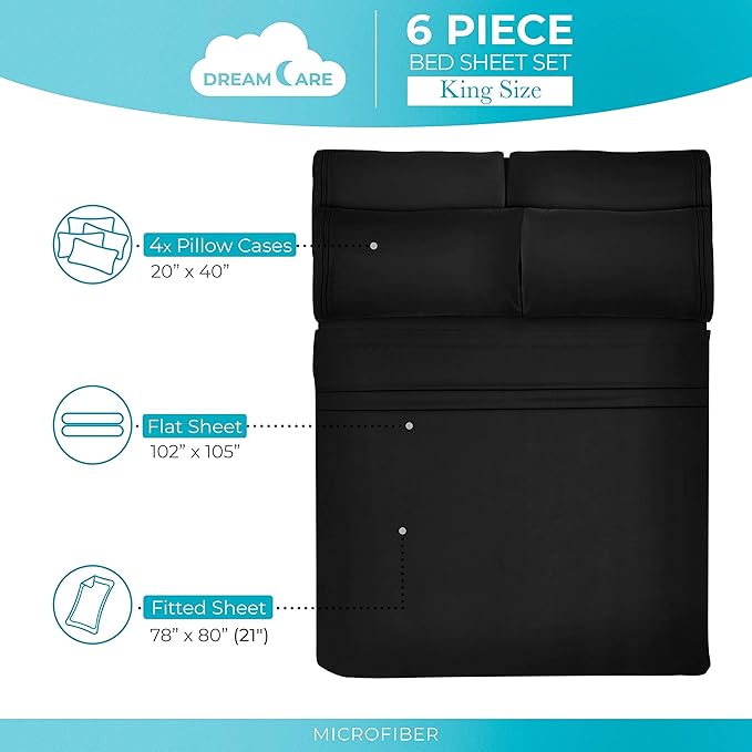 DREAMCARE King Size Sheets Set - Image 4