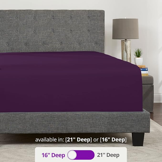King Deep Pocket Fitted Bed Sheets Real 16' Fit Perfectly 14'18' Mattress & - Image 3