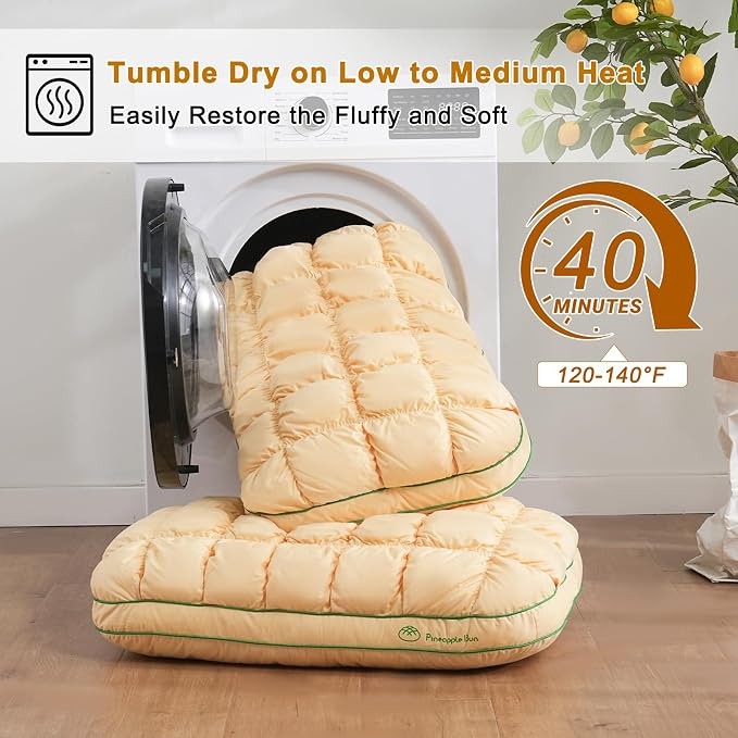 YOUR MOON Fluffy Support Bed Pillow King Size, Super Soft Premium Down - Image 6