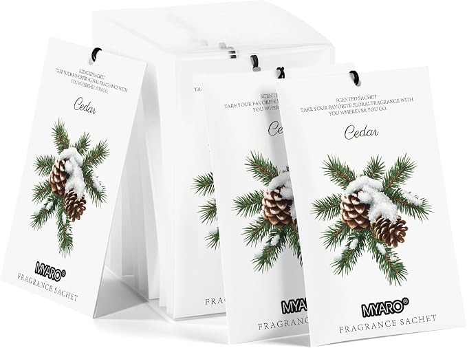 MYARO 12 Pack Cedarwood Scented Sachets by MYARO