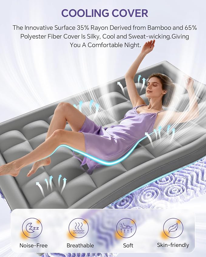ChiXpace Dual Layer 4 Inch Memory Foam Mattress Topper Twin - Image 6