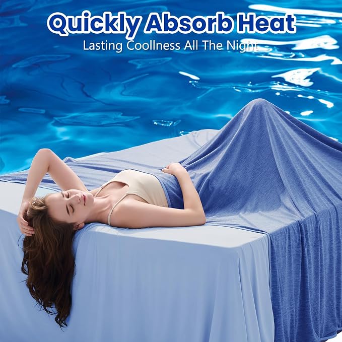 Topcee Cooling Blanket for Night Sweats, Absorbs Heat to Keep Adults Cool on - Image 2