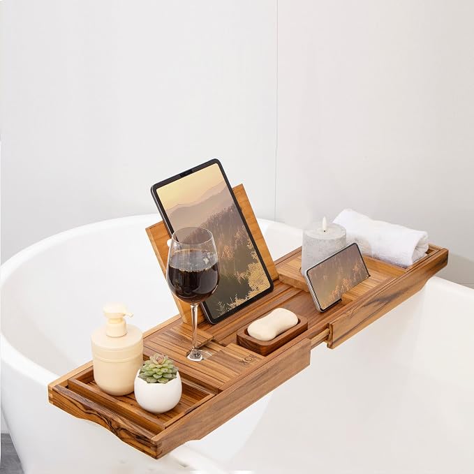 XcE Teak Bathtub Caddy Tray - Image 7