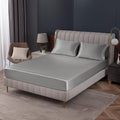 Homiest Light Grey Satin Fitted Sheet King Size, Deep Pocket, Luxury & Ultra by Homiest