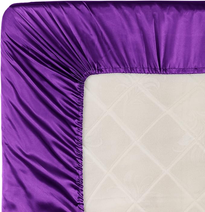 Homiest Purple Satin Fitted Sheet - Image 6