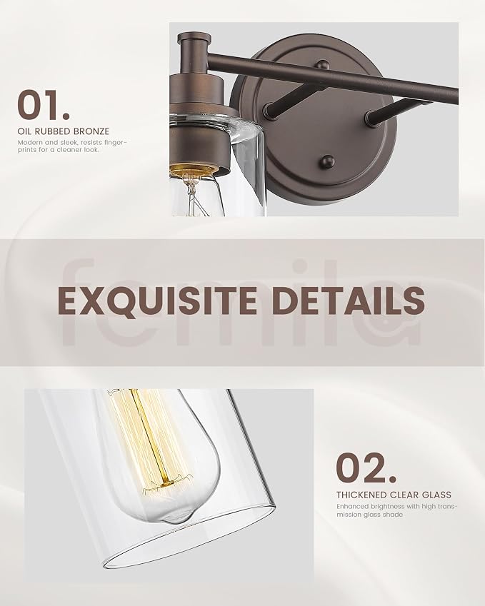 FEMILA Bathroom Vanity Light, Vanity Lighting fixtures, Modern Wall Sconce - Image 4