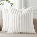 Pallene Faux Fur Plush Throw Pillow Covers 26x26 Set of 2, Luxury Soft Fluffy by PALLENE