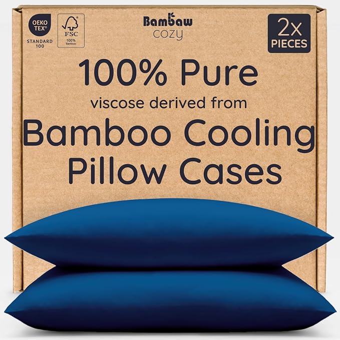 Bambaw 100% Viscose Derived from Bamboo Pillowcase Queen Size – Set of 2 by Bambaw