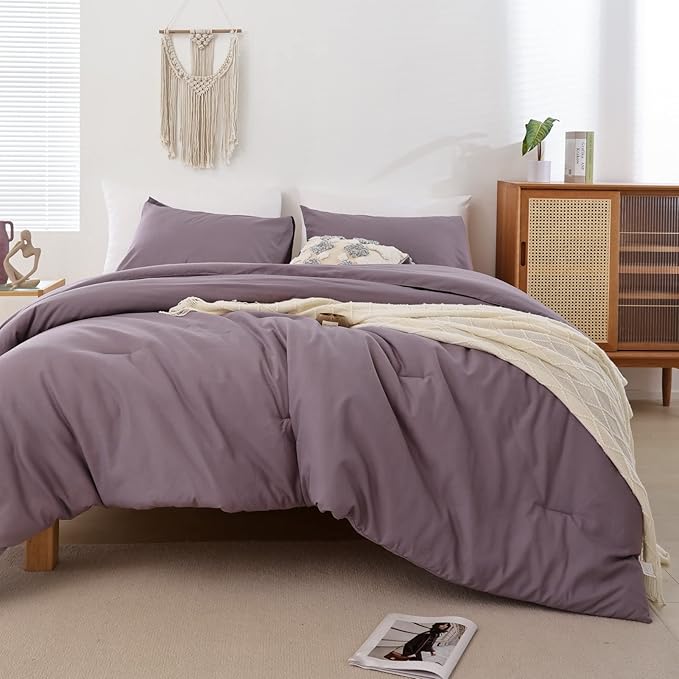 ROSGONIA California King Comforter Set Dusty Purple by ROSGONIA