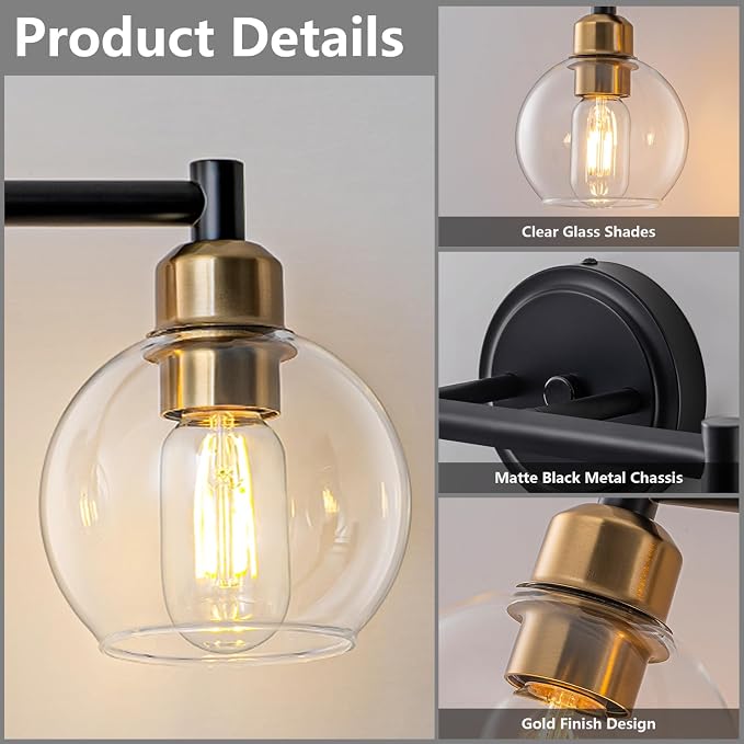 Bathroom Light Fixtures, 2-Light Modern Bathroom Vanity Light, Adjustable - Image 2