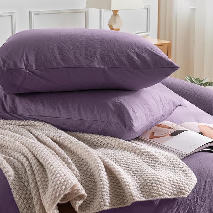 NEXHOME PRO Full Duvet Cover Set, 100% Washed Cotton - Image 5