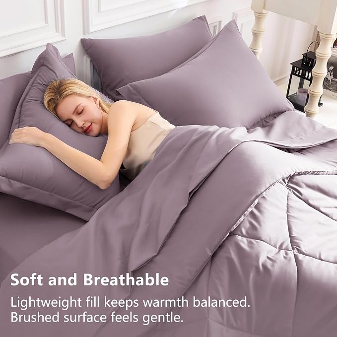 CozyLux Full Size Comforter Sets Dusty Purple - Image 3