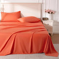 ROSE&RISY Orange Red Full Sheet Set, 4 Pieces Soft Bedding Full Sheet Set by ROSERISY