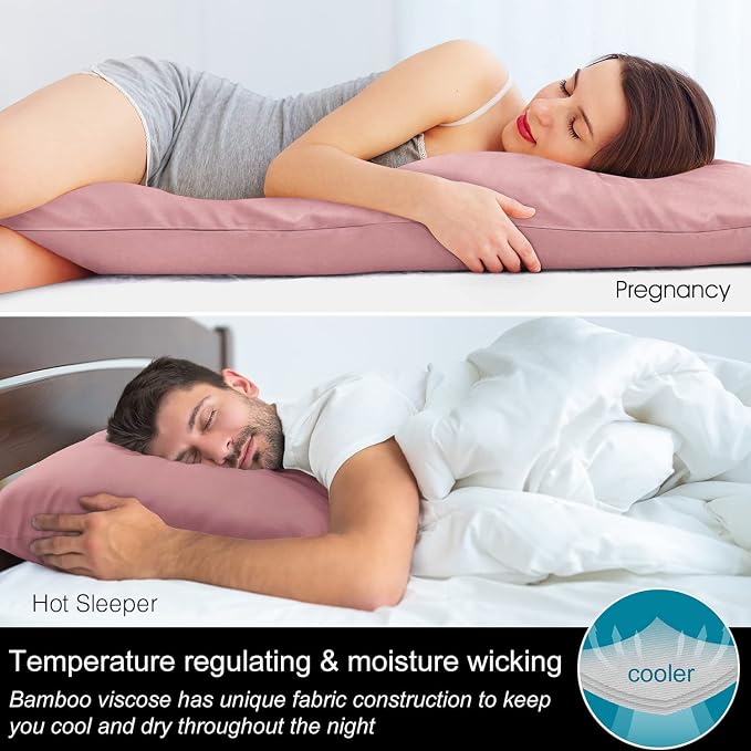 BEDELITE Body Pillow Case Cover, Rayon Made from Bamboo, Cooling Body Pillow - Image 3