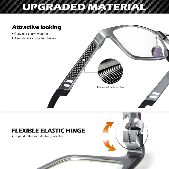 ANYLUV Blue Light Blocking Glasses Men Computer Gaming Glasses Lightweight - Image 3