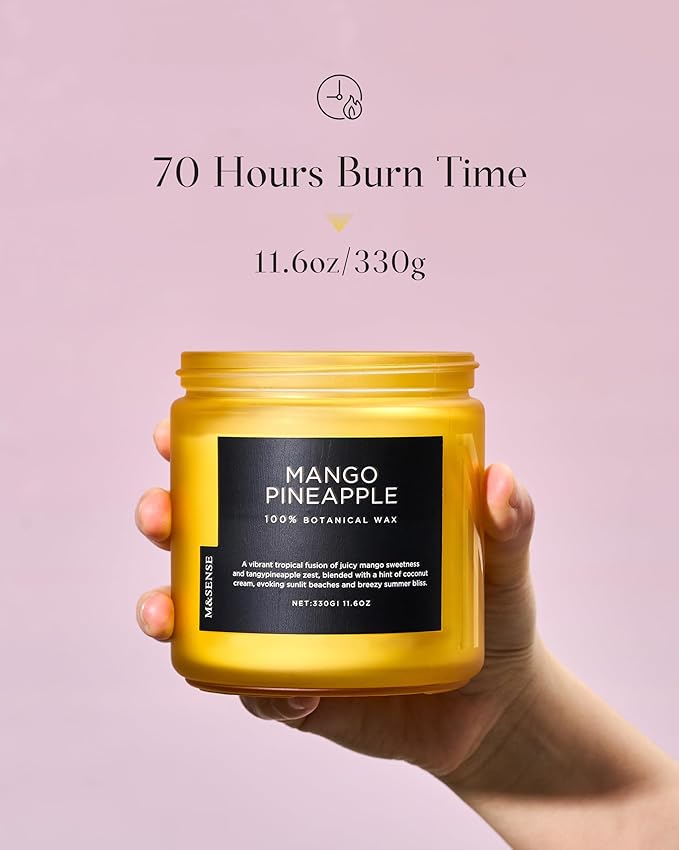 M&SENSE Mango Pineapple Tropical Scented Candle - Image 3