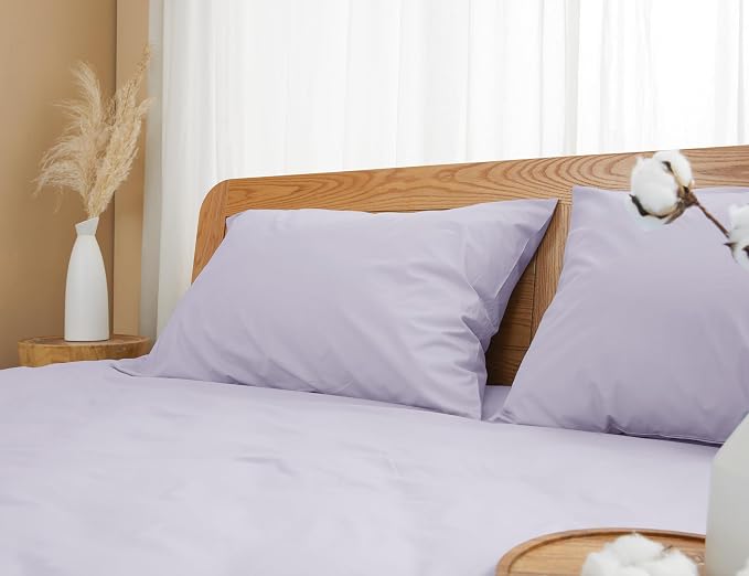 Pillow Cases, King Size Cotton Percale Weave Pillowcases, Pre-Shrunk Breathable - Image 7
