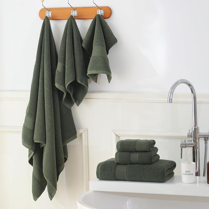 27x55 Bath Towel 100 Percent Cotton 650GSM Luxury Super Soft Absorbent Bathroom - Image 4