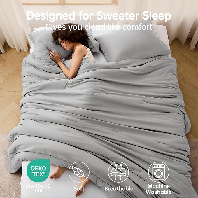 MUXHOMO Queen Comforter Set, All Season Ultra Soft Down Alternative Bedding - Image 2