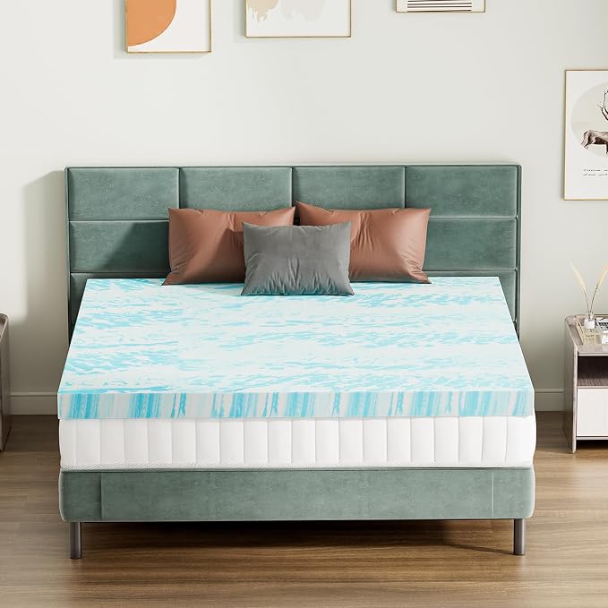Sweetcrispy Memory Foam Mattress Topper Full, 3 Inch Thick Gel Infused Cooling - Image 7