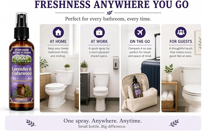 Lavender & Cedarwood Toilet Spray — Stops Odor Before It Starts, Pre-Poop - Image 6