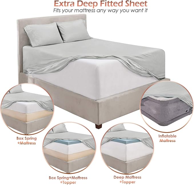 Hearth & Harbor Extra Deep Pocket Queen Sheets Sets - Image 6