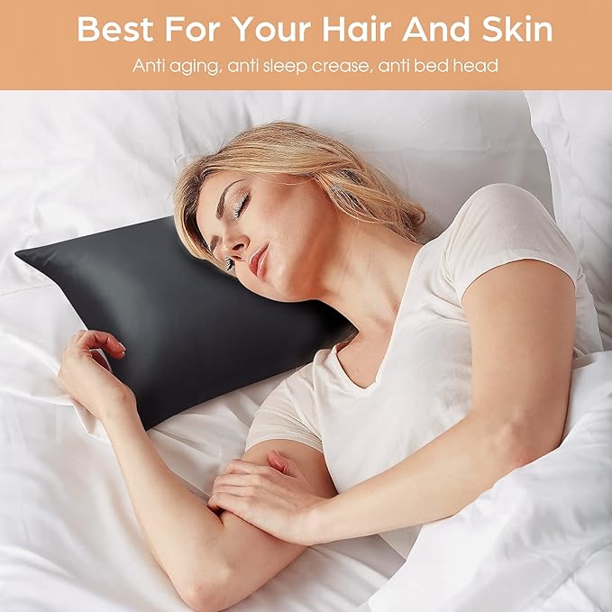 Silk Pillowcase for Hair and Skin, 2 Pack 100% Mulberry Silk Pillowcase 25 Momme - Image 2