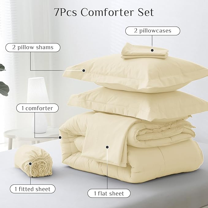 JOLLYVOGUE California King Comforter Set, Ultra-Soft Bed in a Bag Cal King Size - Image 5