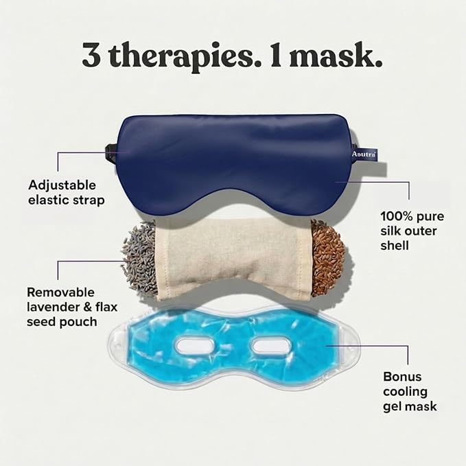 ASUTRA Silk Eye Pillow for Sleep, Weighted Eye Mask, Meditation & Light - Image 3