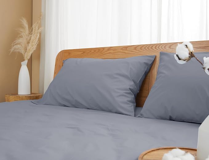 Pillow Cases, King Size Cotton Percale Weave Pillowcases, Pre-Shrunk Breathable - Image 7