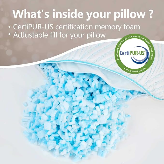 Pillows Standard Size Set of 2 Cooling Memory Foam Pillows - Image 6