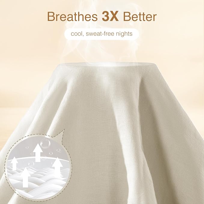 SONORO KATE 100% French Linen Duvet Cover King Size, Soft Breathable - Image 3