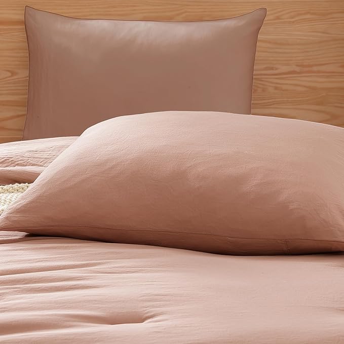 WRENSONGE Twin Comforter Set- 5 Pieces Clay Pink Twin Bed in a Bag, All Season - Image 5