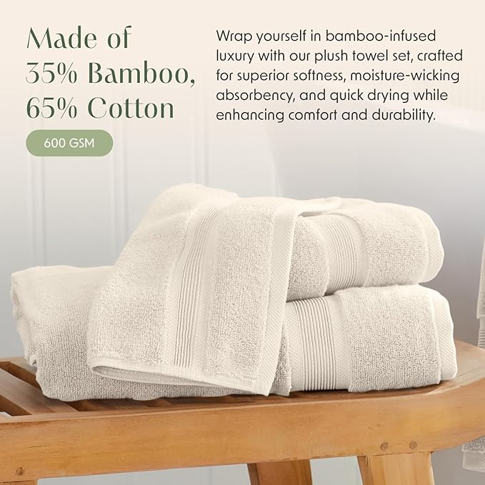 Springtree Home Luxury Viscose from Bamboo Bath Towel Set 6 Piece Set | 35% - Image 7
