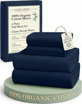 LANE LINEN Eco Friendly 100% Organic Cotton Fully Elasticized Full Sheet Set by LaneLinen