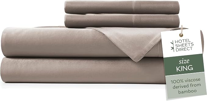 Hotel Sheets Direct 4 Piece Bed Sheet Set King Size, 100% Viscose Derived from by HOTELSHEETSDIRECT
