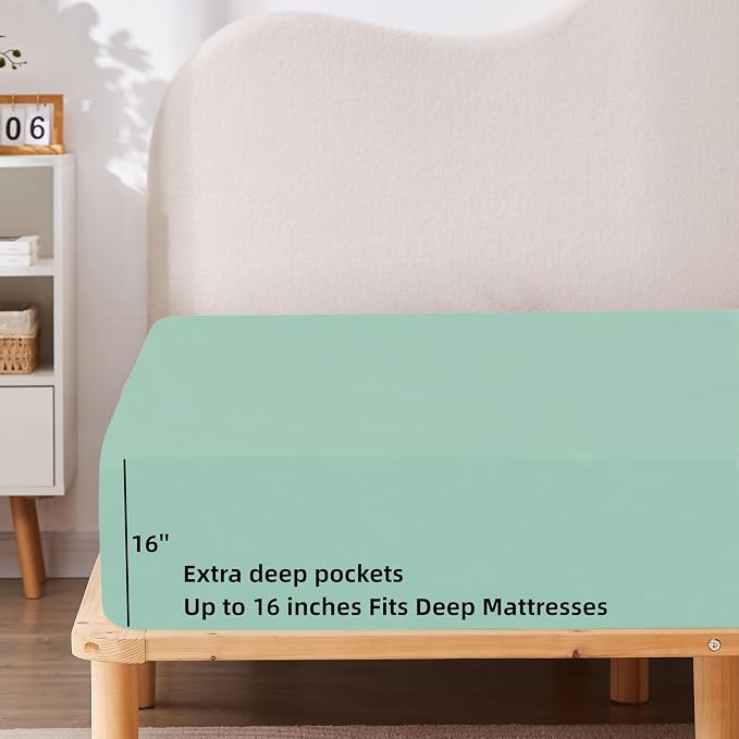HBHLFZ Twin XL Fitted Sheet Only, Soft Breathable Bottom Sheet - Image 3