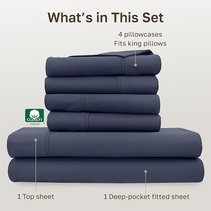 California Design Den 6-Pc King Size Sheet Set - Image 4