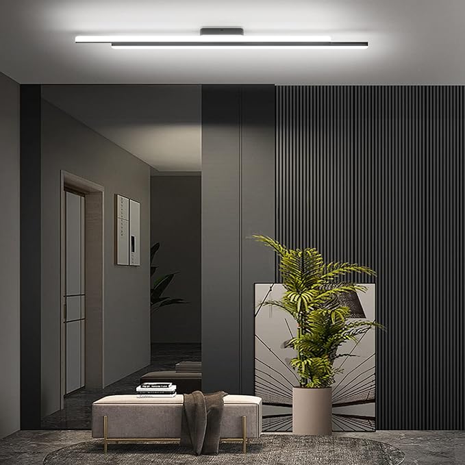 Ralbay 48" Matte Black Vanity Lights 48W Frosted Aluminum Modern LED Black - Image 4