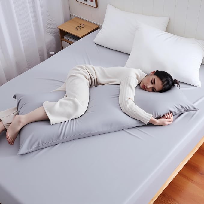 Body Cooling Pillow Case, Viscose Derived from Bamboo Long Pillow Protectors - Image 6
