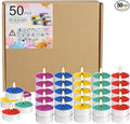 50 Pack Unscented Assorted Colors Tealights Candle by fclayvts
