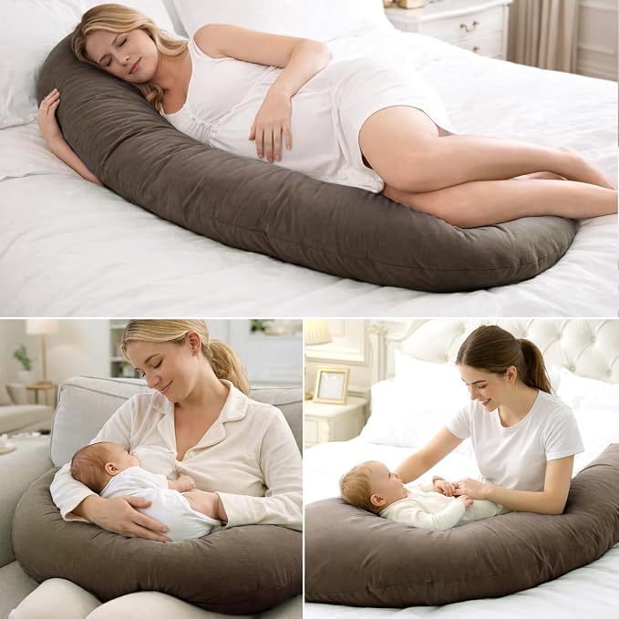 Pregnancy Pillow for Side Sleeping, 74 Inch C Shaped Long Body Pillow, Sleep - Image 7